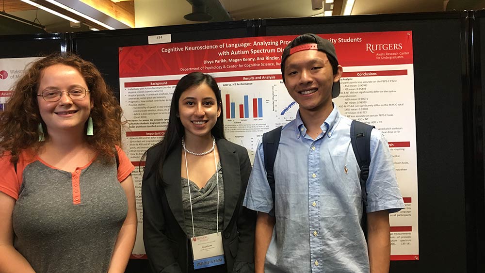Photos of cogsci majors at summer Aresty poster session 2018